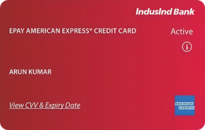 IndusInd Bank ePay Amex Credit Card